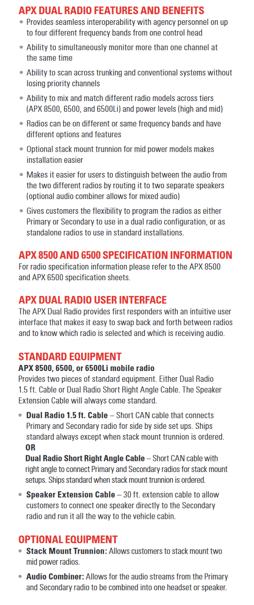 APX Dual Radio Datasheet